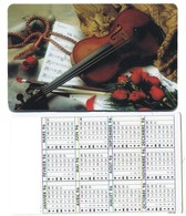 Violon Musique Music Rose  Carte Calendrier 1997 France  Calendar - Unclassified