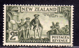 NEW ZEALAND NUOVA ZELANDA 1935 CAPTAIN COOK LANDING AT POVERTY BAY SHILLING 2sh MNH - Ongebruikt