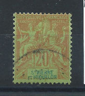 St Pierre Et Miquelon N°65 Obl (FU) 1892 - Type Groupe - Used Stamps