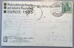 „GÖRLITZ GEWERBE AUSSTELLUNG 1905“ Sonderstempel „Paul Lustig Ak Händler“ (Schlesien Niederschlesische Industrie Poland - Storia Postale