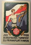 „FRANKFURT DEUTSCHES TURNFEST 1908“ Sonderstempel Privat-Ganzsache PP (Deutsches Reich Sport Escrime Sabre Gymnastique - Storia Postale