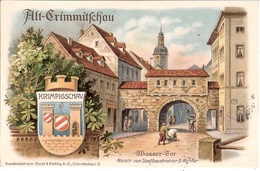 CRIMMITSCHAU Stadtrechtsfeier Wasser Tor Color 1414 - 1914 Gelaufen 18.6.1914 - Crimmitschau