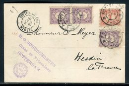 Pays Bas - Affranchissement De Rotterdam Sur Cp Pour La France En 1901 - Prix Fixe - Réf JJ 140 - Briefe U. Dokumente