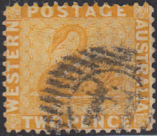 Western Australia 1865-79 Used Sc 31 2p Swan Cancel: 12-bar Numeral 14 (Marradong) - Gebruikt