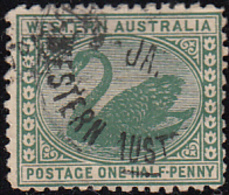 Western Australia 1905-1912 Used Sc 89 1/2p Swan - Gebruikt