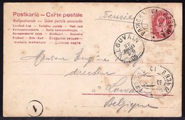 1905 RUSSIA PHOTOCARD GIRL - EMPIRE - TRAIN CANCEL - FROM 61.........? TO LOUVAIN ( Belgium ) - Used Stamps
