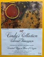 10987  - Cindy's Collection  Cabernet Sauvignon 1987 Afrique Du Sud Southern Sun  Artiste Jeremiah Magagane Spécimen - Kunst