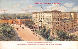 M08335 " HOTEL FLORA-ROME "ANIMATA-CARTOLINA  ORIG. NON SPED. - Bars, Hotels & Restaurants