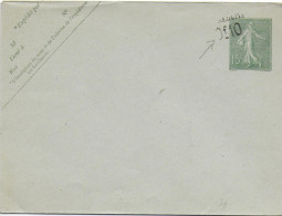 1906 - TYPE SEMEUSE - ENVELOPPE ENTIER NEUVE 123X96 AVEC VARIETE SURCHARGE PARTIELLE - STORCH B12 - DATE 507 - Covers & Documents