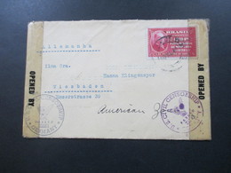 Brasilien 1946 Brief Nach Wiesbaden 2x US Civil Censorship Passed 20521 Und 21513 Russian Zone - Covers & Documents