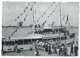 CPSM TRES ANIMEE ANVERS, GROSSE ANIMATION, EMBARQUEMENT DE GROUPES D'ECOLIERS, BATEAUX FLANDRIA, ANTWERPEN, BELGIQUE - Antwerpen