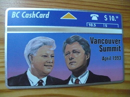 Phonecard Canada  - Bill Clinton, Vancouver Summit - Kanada