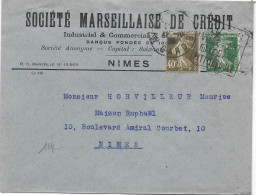 SEMEUSE PERFORES PERFIN De La BANQUE STE MARSEILLAISE à NIMES (GARD) Sur ENVELOPPE => NIMES - DAGUIN - Lettres & Documents