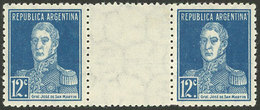 ARGENTINA: GJ.569EV, Horizontal GUTTER Pair, MNH (+50%), Superb! - Covers & Documents