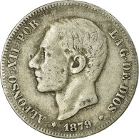 Monnaie, Espagne, Alfonso XII, 2 Pesetas, 1879, Madrid, TB+, Argent, KM:678.1 - First Minting