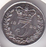 Grande Bretagne. 3 Pence 1884 Victoria, En Argent. KM# 730 . SUP/XF - F. 3 Pence