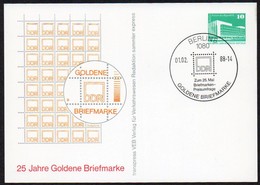 DDR 1988 Postkarte Auf Private Bestellung  Gebr./ Used ;  Goldene Briefmarke - Privatpostkarten - Gebraucht