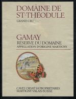 Etiquette De Vin // Gamay, Domaine St-Théodule, Papillon - Papillons
