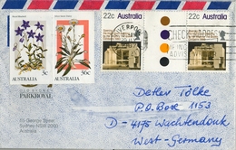 1987 , AUSTRALIA , CORREO AÉREO , LIVERPOOL - NUEVA GALES DEL SUR , HIGH COURT BUILDING , FLORES , PLANTAS - Storia Postale