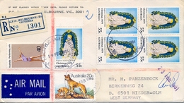 1981 , AUSTRALIA  , CERTIFICADO - CORREO AÉREO , MELBOURNE - NIEDER OLM , NAVIDAD , FAUNA - DINGO - Storia Postale