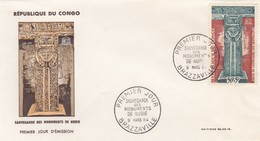 REPUBLIQUE DU CONGO- FDC SAUVEGARDE DES MONUMENTS DE NUBIE 9.3.1964 BRAZZAVILLE 50f+5f  / 2 - FDC