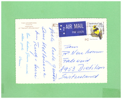 1981 AUSTRALIA THE GRAMPIANS VIC. AIR MAIL POSTCARD WITH 1 BIRD STAMP TO SWISS - Storia Postale