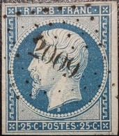 FRANCE Y&T N°10 Louis-Napoléon 25c Bleu. Oblitéré Losange PC.n°2009 Mirecourt - 1852 Louis-Napoleon