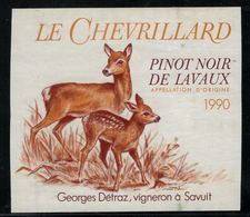 Etiquette De Vin // Pinot Noir De Lavaux, Le Chevrillard - Chasse