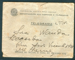 BRAZIL -  ENVELOPE FOR SHIPMENT OF TELEGRAM   -   MID"s 20 Th  CENTURY   -  USED, COMPLETE AND PERFECT! - Telegrafo