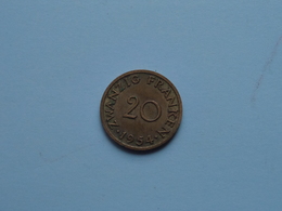 Zwanzig Franken ( 20 ) 1954 SAARLAND - KM 2 ( Uncleaned Coin ) ! - Sonstige & Ohne Zuordnung
