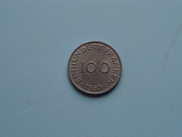Einhundert Franken ( 100 ) 1955 SAARLAND - KM 4 ( Uncleaned Coin ) ! - Altri & Non Classificati