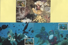 Polynesie - Carte Maximum - 1991 - N°396 à N°398 - Noel Sous La Mer - Maximum Cards