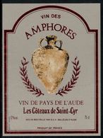 Etiquette De Vin // Vin Du Pays De L'Aude, Amphores - Art