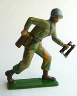 SOLDAT FIGURINE FIG STARLUX 1966 PARA CASQUE COMBATANT TENUE KAKI Jumelles (4) C3  ARMEE MODERNE - Starlux