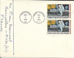 Usa Fdc First Man On The Moon 20 Juillet 1969 Moon Landing, 1er Homme Sur La Lune, 9 Septembre 1969 Washington - Nordamerika