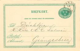 SCHWEDEN 1893, "FALUN" (FAHLUN) K1 Klar A. 5 (FEM) Öre Grün GA-Postkarte, Kab. - 1872-1891 Ringtyp
