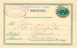 SCHWEDEN 1895, "GÖTEBORG 3." K1 Glasklar A. 5 (FEM) Öre Grün GA-Postkarte, Violetter Absenderstempel - 1872-1891 Ringtyp