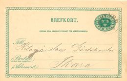SCHWEDEN 1890, "GÖTENED" (GÖTENE) K1 A. 5 (FEM) Öre Grün GA-Postkarte, Kab. - 1872-1891 Ringtyp