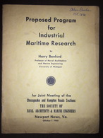 Naval Architecture - Proposed For Industrial Maritime Research Harry Benford - Forces Armées Américaines