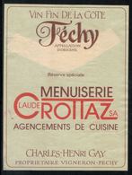 Etiquette De Vin // Féchy, Menuiserie Claude Crottaz - Professions