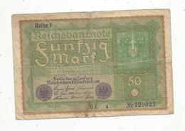 Billet ,Allemagne ,Reichsbanknote ,Berlin ,1919 ,2 Scans ,frais Fr 1.50 E - 50 Mark