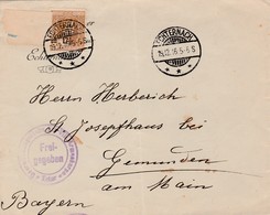 30 Ct Surchargé 17 1/2 (Yv 114) Sur Lettre Echternach 19.12.16 Vers Bayern - Censure "Trier Freigegeben". - 1914-24 Maria-Adelaide