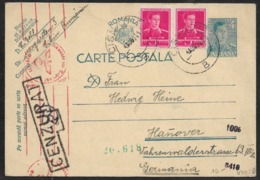 Romania CISNADIE 1941 Postal Stationery  > OKW ZENSUR (Wien) Germany (censored Lettre Brief Roumanie WW2 1939-45 - World War 2 Letters