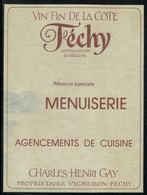 Etiquette De Vin // Féchy, Menuiserie, Agencement De Cuisine - Beroepen