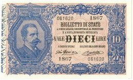 10 LIRE BIGLIETTO DI STATO EFFIGE UMBERTO I 10/04/1915 SUP - Sonstige