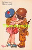 CPA ILLUSTRATEUR LECLERC ENFANT FILLE GARCON SOLDAT MILITAIR ARTIST SIGNED CHILD BOY GIRL SOLDIER LOVE AMOUR - Leclerc