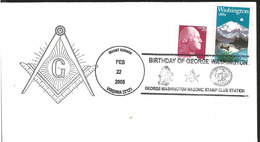 J) 2008 UNITED STATES, BIRTHDAY OF GEORGE WASHINGTON MASONIC STAM CLUB STATION, MOUNTAIN, MULTIPLE STAMPS, FDC - Other & Unclassified