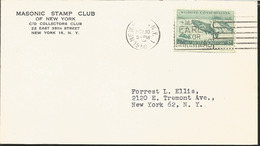 J) 1956 UNITED STATES, MASONIC STAM CLUB, WILDLIFE CONSERVATION, KING SALMON, CIRCULATED COVER, INTERIOR MAIL WITHIN TO - Autres & Non Classés