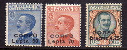 CORFU' 1923 FRANCOBOLLI 'ITALIA SOPRASTAMPATI NON EMESSI SERIE COMPLETA MNH BEN CENTRATI - Corfu