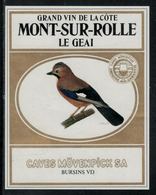 Etiquette De Vin // Mont-sur-Rolle, Le Geai - Plumas